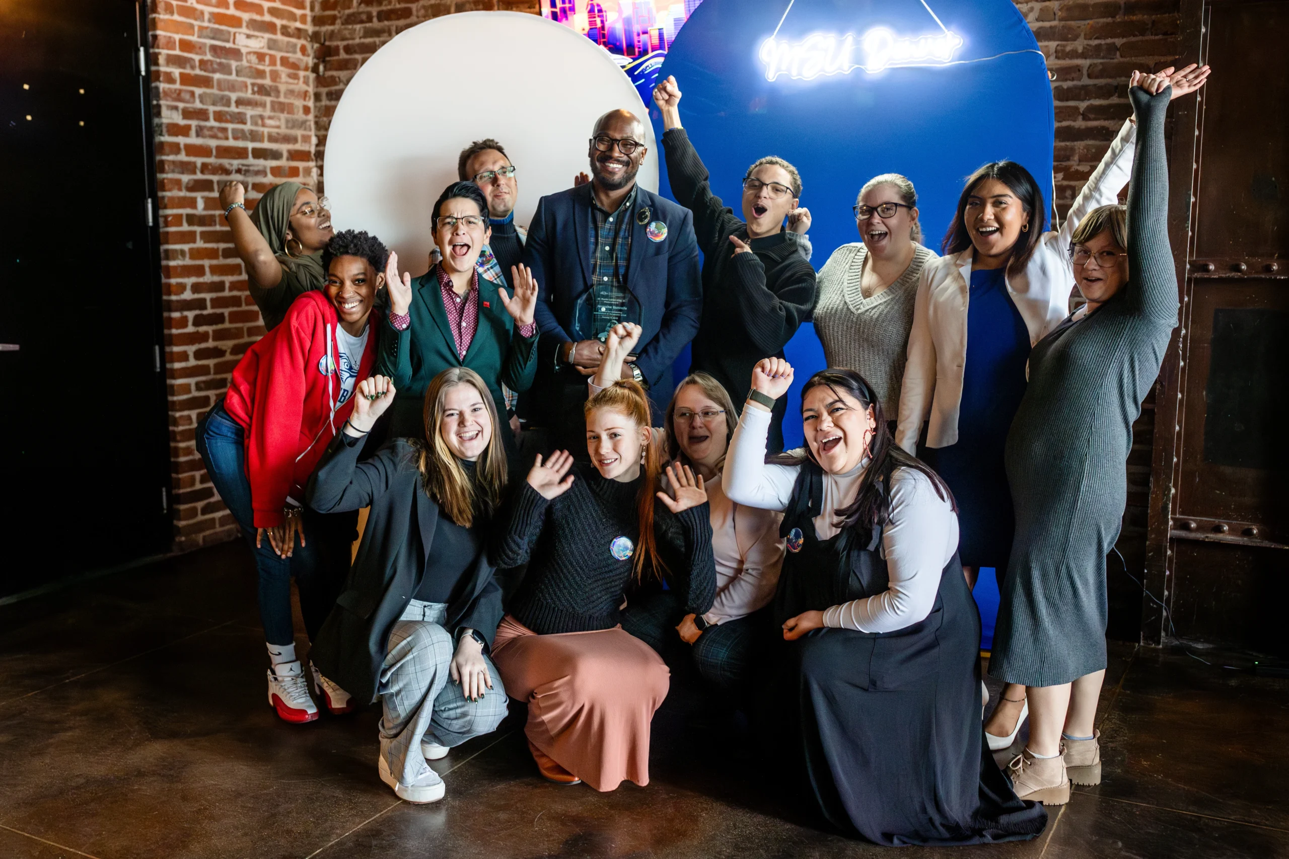 Group of people celebrating at an event